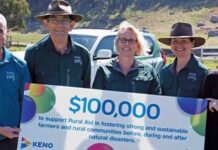 Rural Aid expresses gratitude for Keno’s $100,000 boost for Aussie farmers